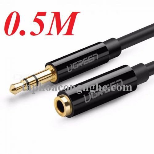 Ugreen 30707 0.5M màu Đen Cáp âm thanh 3.5mm nối dài AV124 30030707